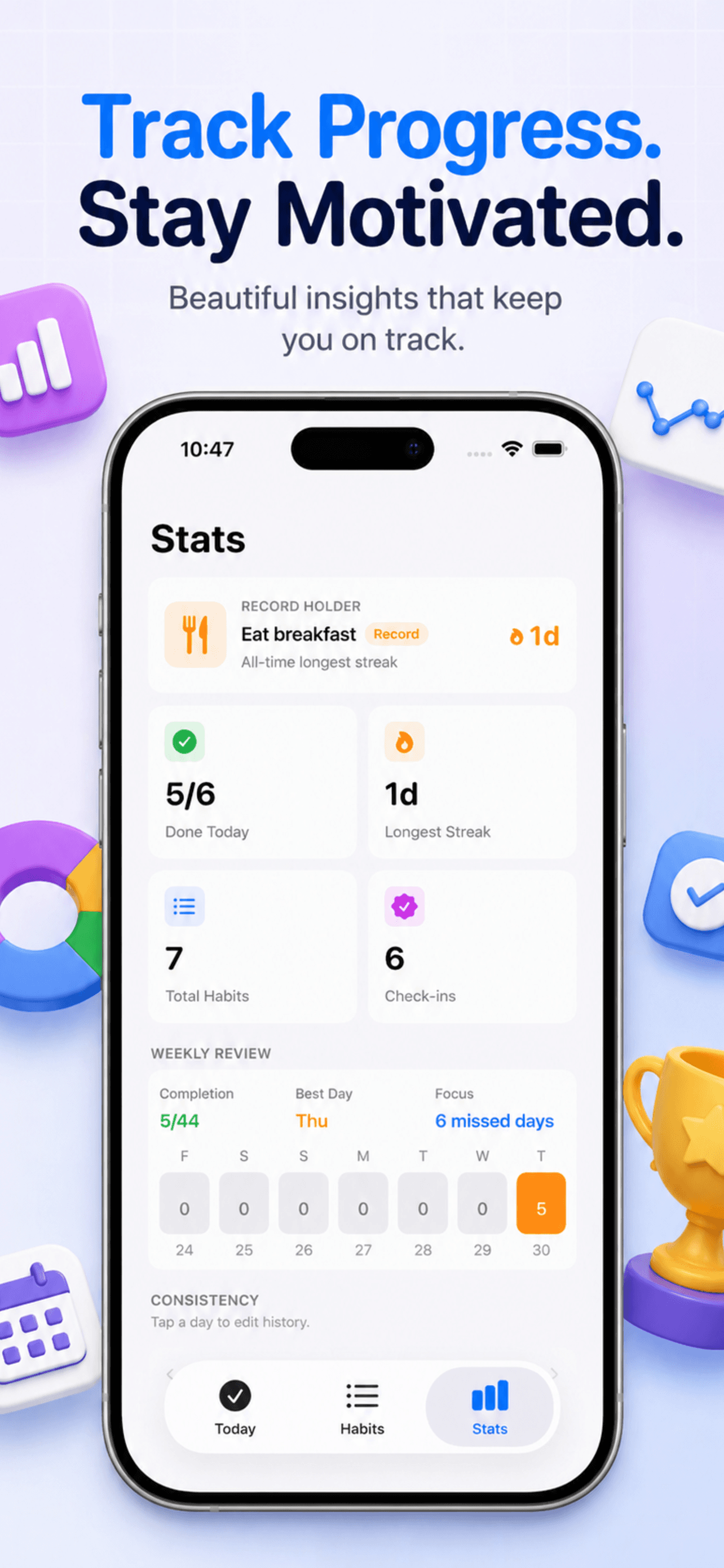 Stats screen in Dailo